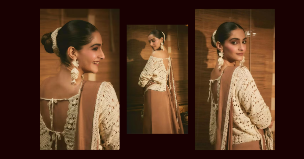 Sonam Kapoor's Crochet Top and Saree Combo is the Pinnacle of Fashion