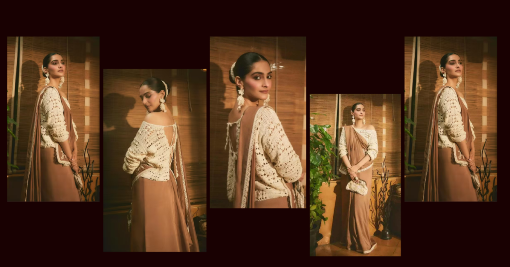 Sonam Kapoor's Crochet Top and Saree Combo is the Pinnacle of Fashion