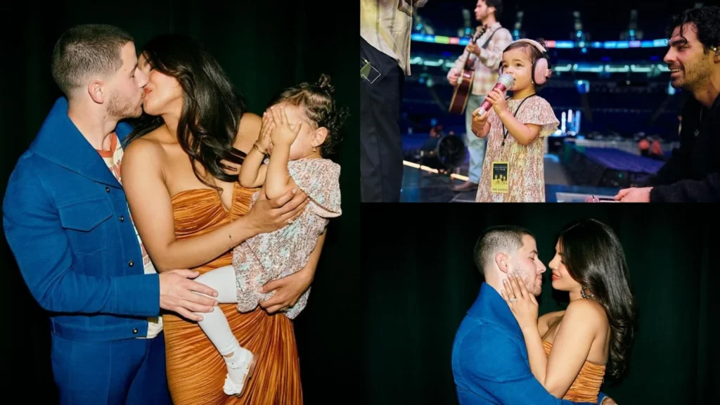 Priyanka Chopra revisits Miss World 2000 venue with Nick and Malti, recalling her dress that kept slipping during the pageant.
